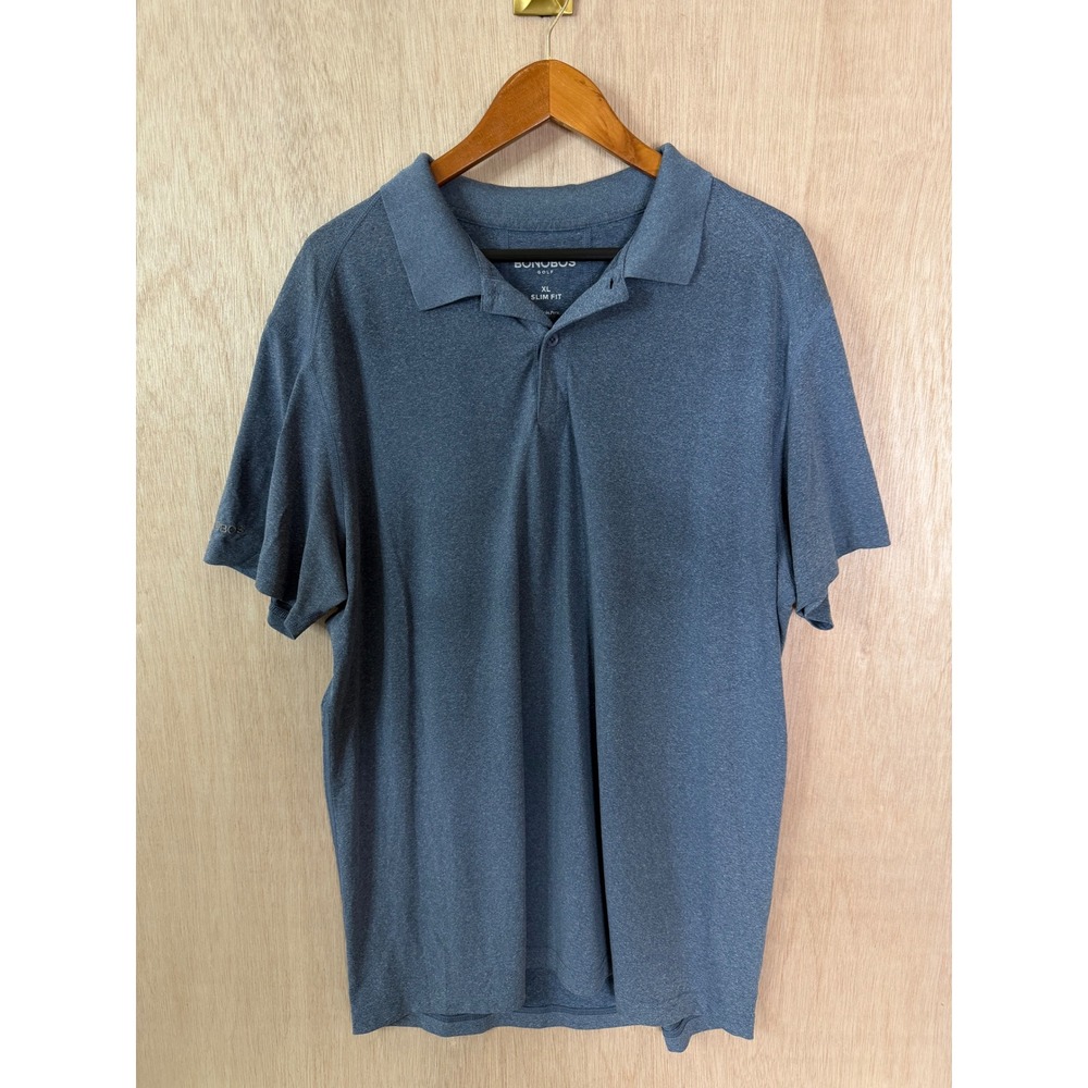 Bonobos Golf Mens XL Slim Fit Blue Heathered Short Sleeve Polo Made in Peru